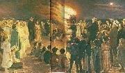 Peter Severin Kroyer sct. hansblus pa skagens strand oil painting
